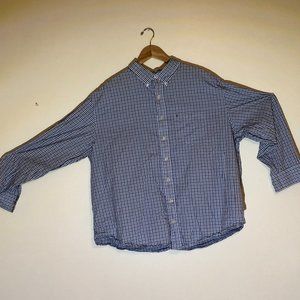 Long sleeve button down Izod multi blue plaid 3XL